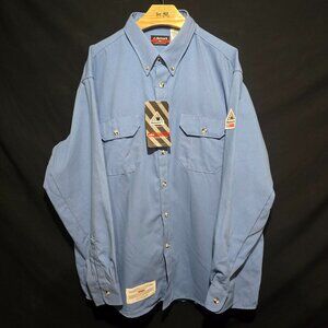 NWT Bulwark Men's Midweight FR Dress Uniform Shirt CAT 2 #SMU2LB5 L.Blue XXL REG